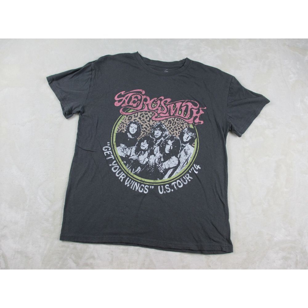 Aerosmith Shirt Womens Large Gray Get Your Wings Concert Pop Rock Music Ladies* - Picture 2 of 10